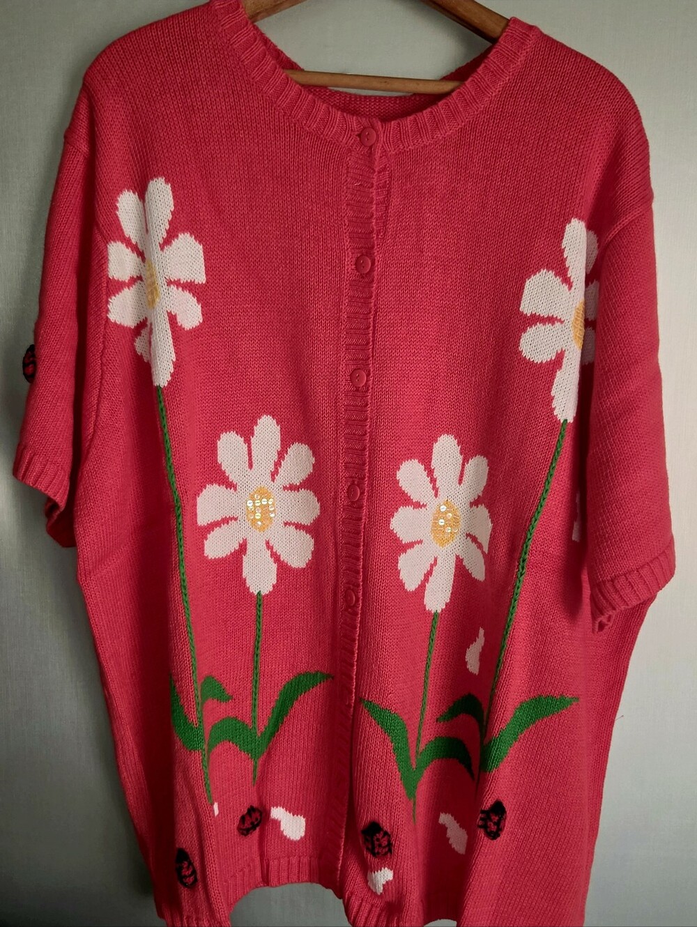 QVC Quaker Factory Nwt Coral / Pink Floral Button-Up Women's Cardigan. 3X